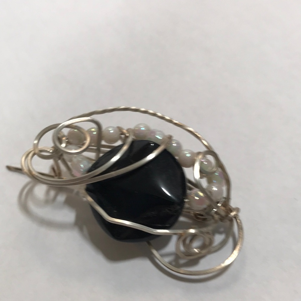 Stunning artisan Argentium  silver brooch